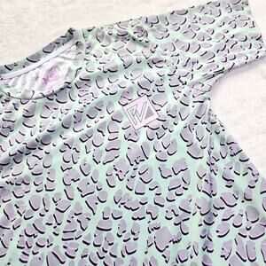 Pit Viper T Flex Tech Soft Stretch T Shirt Womens Size XS Dino Print High Low